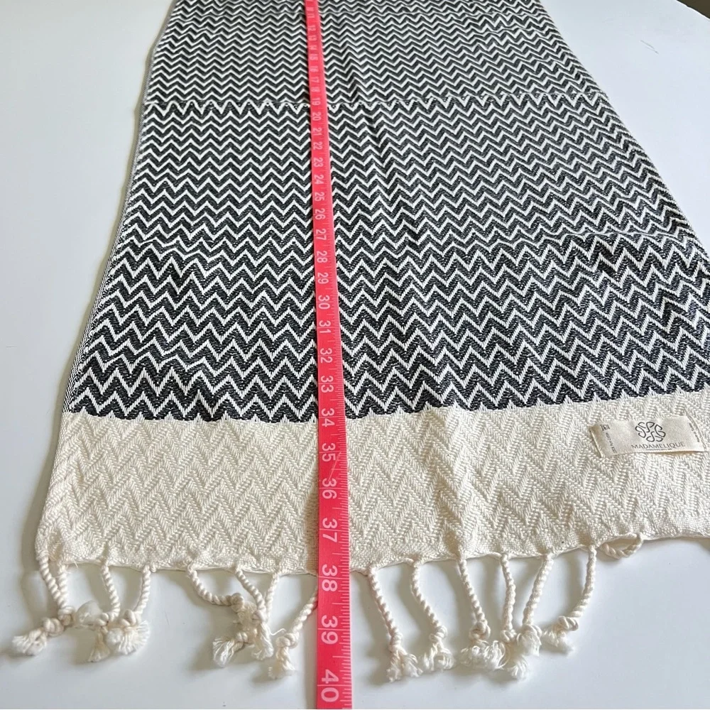 Madamelique Turkish dark Gray and Cream Table Runner/Kitchen Towel/Mat